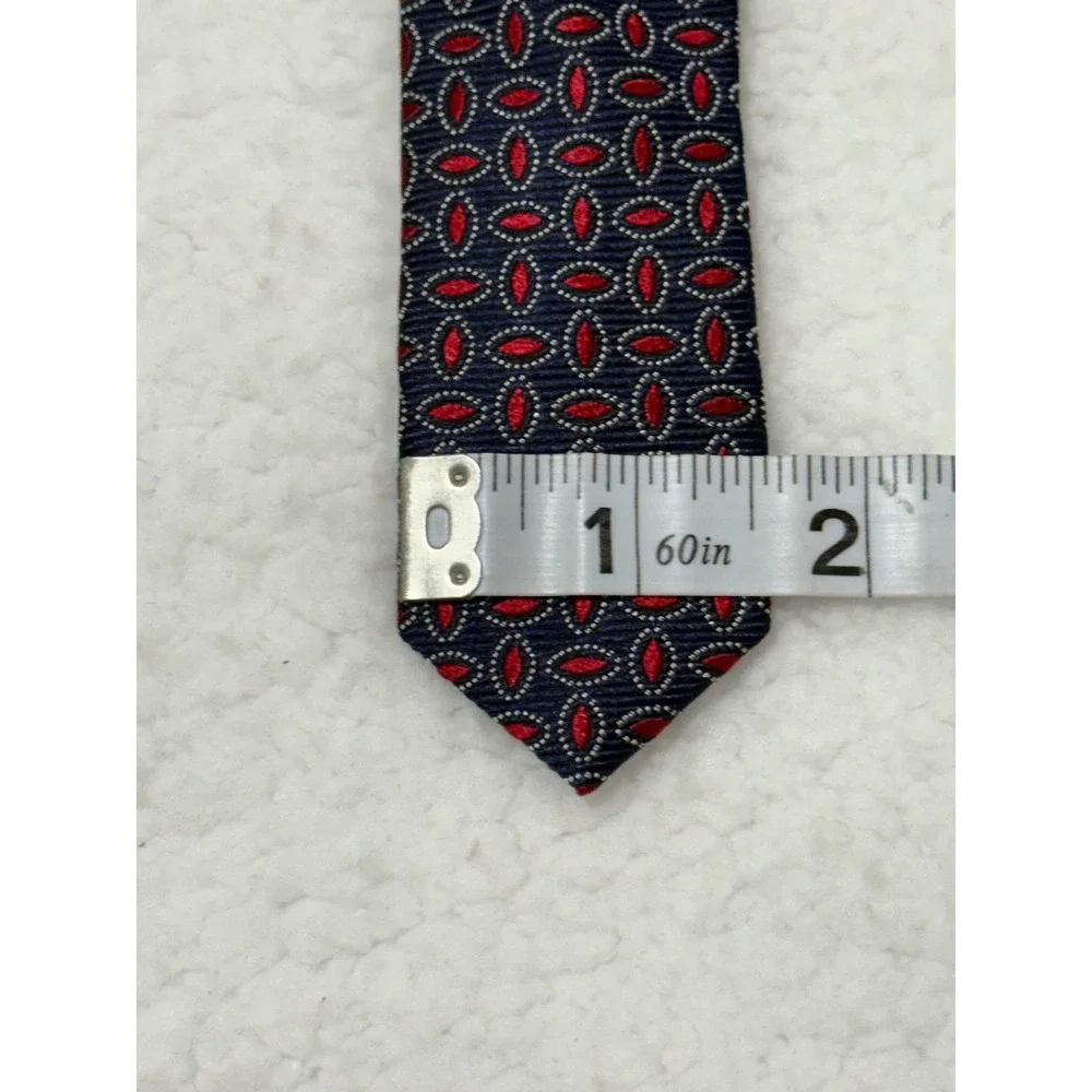 JOS.A.BANK Executive Mens Necktie‎ Navy Blue Red Patterned Business Formal
